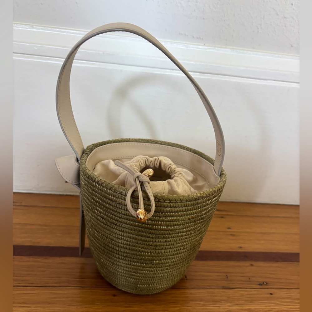 Cesta Collective mini pail bag in natural/bone leather